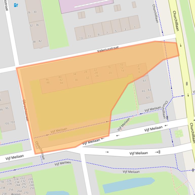 Kaart van postcodegebied 2324XG.