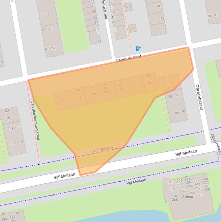 Kaart van postcodegebied 2324XH.