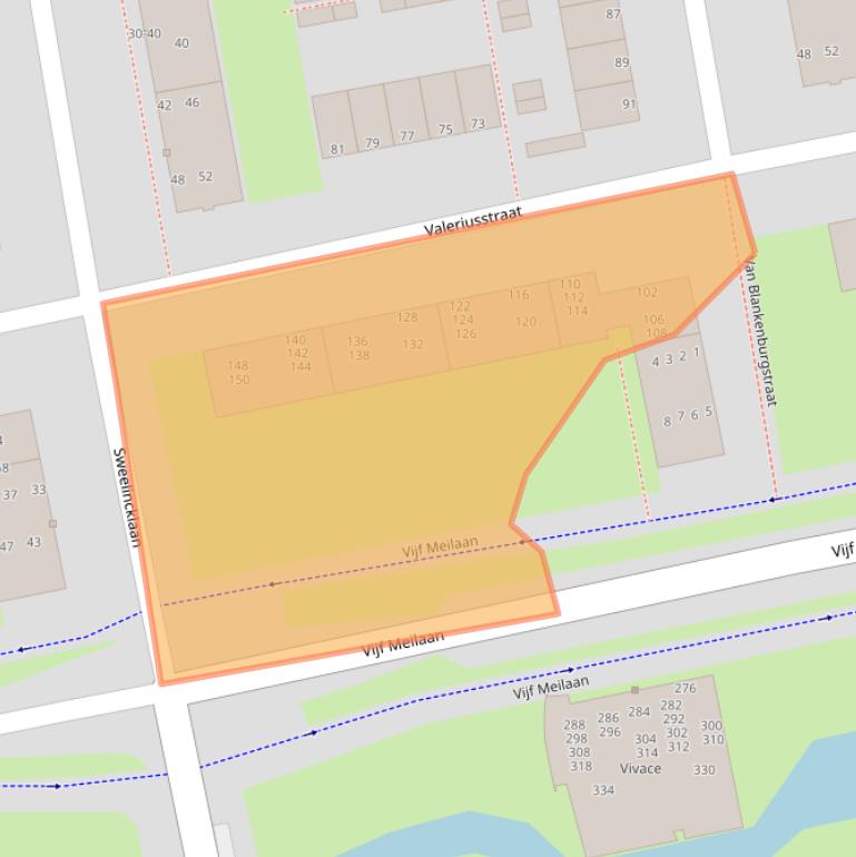 Kaart van postcodegebied 2324XJ.