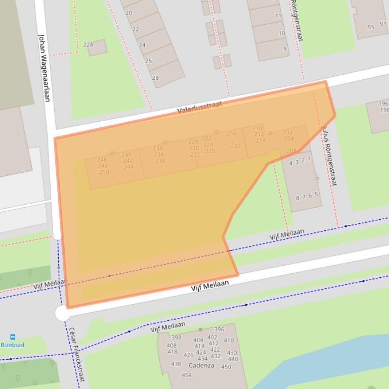 Kaart van postcodegebied 2324XL.