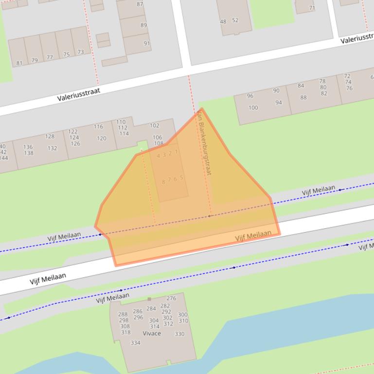 Kaart van postcodegebied 2324XM.