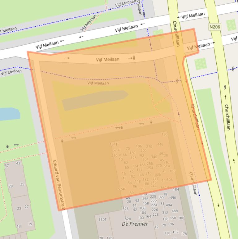 Kaart van postcodegebied 2324XP.