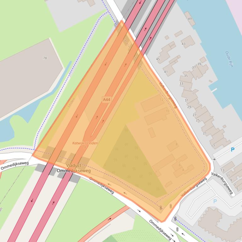 Kaart van postcodegebied 2331AB.