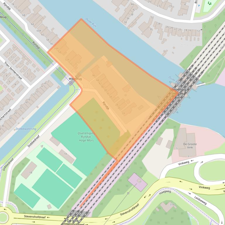 Kaart van postcodegebied 2331AG.