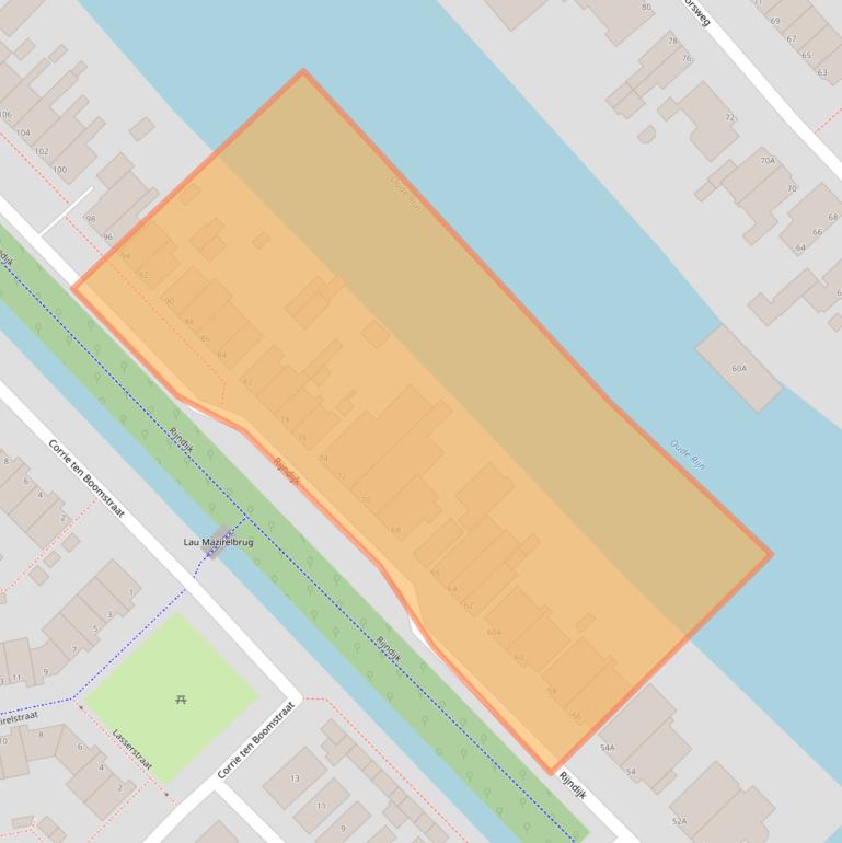 Kaart van postcodegebied 2331AH.