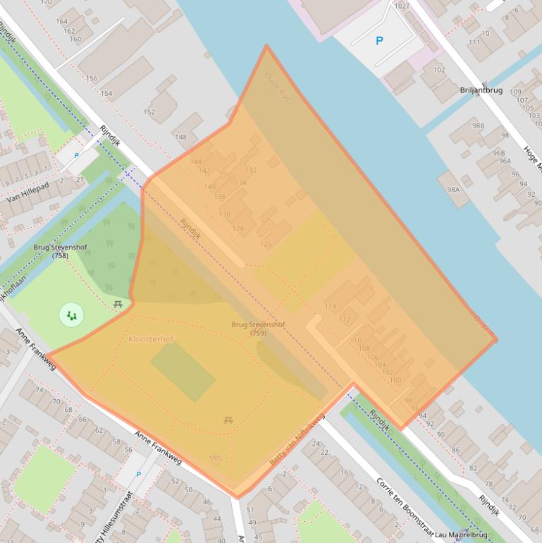 Kaart van postcodegebied 2331AJ.