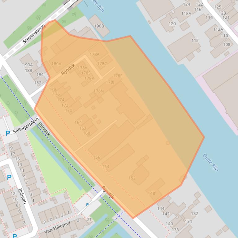 Kaart van postcodegebied 2331AK.