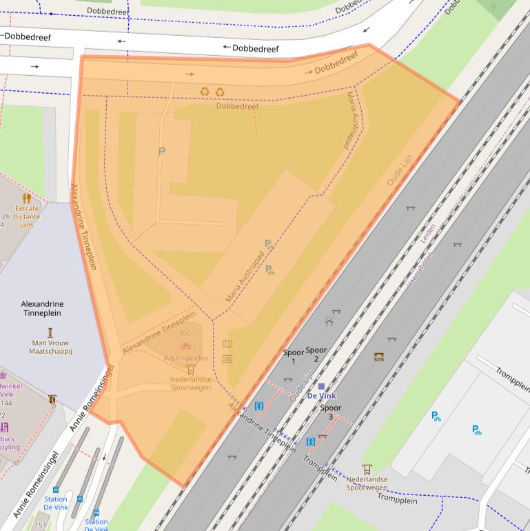 Kaart van postcodegebied 2331AZ.