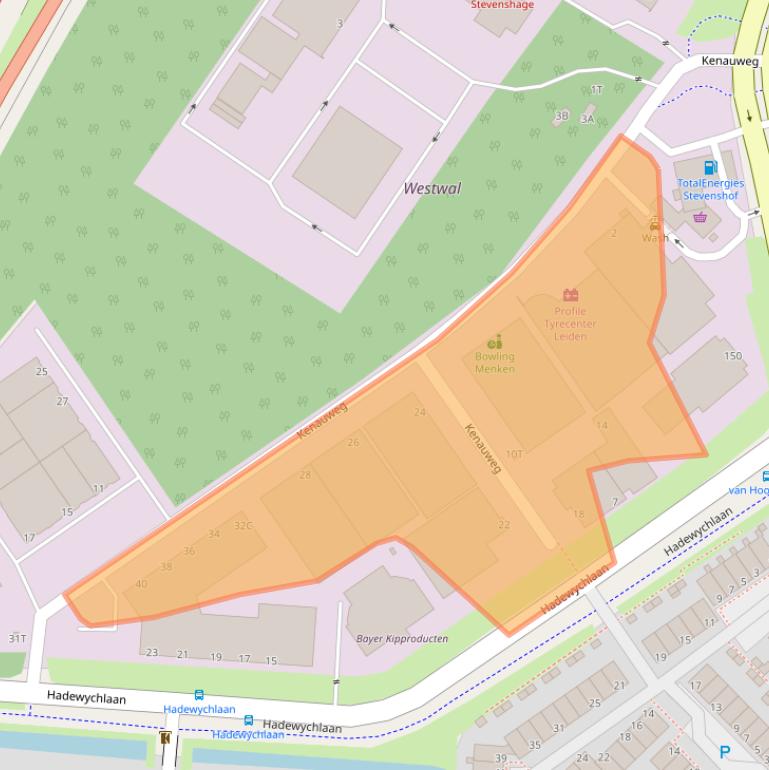 Kaart van postcodegebied 2331BB.