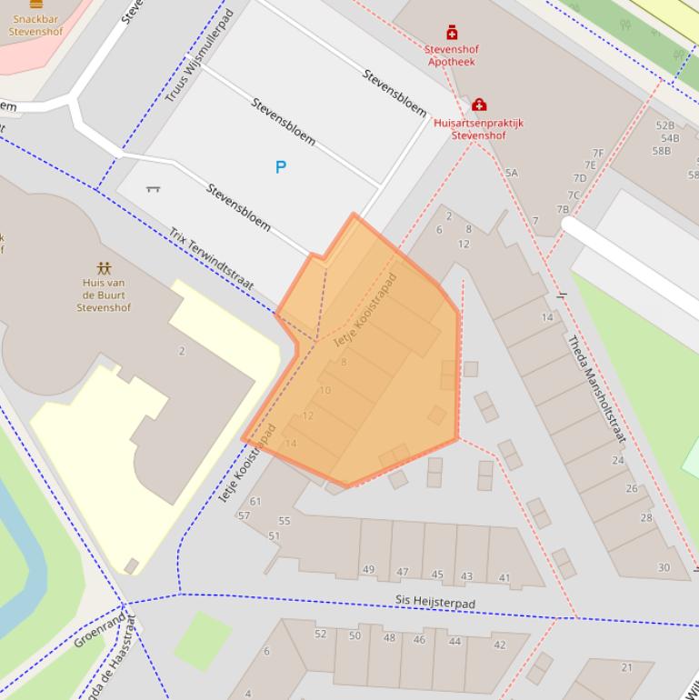 Kaart van postcodegebied 2331BD.