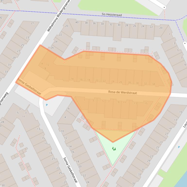 Kaart van postcodegebied 2331BH.