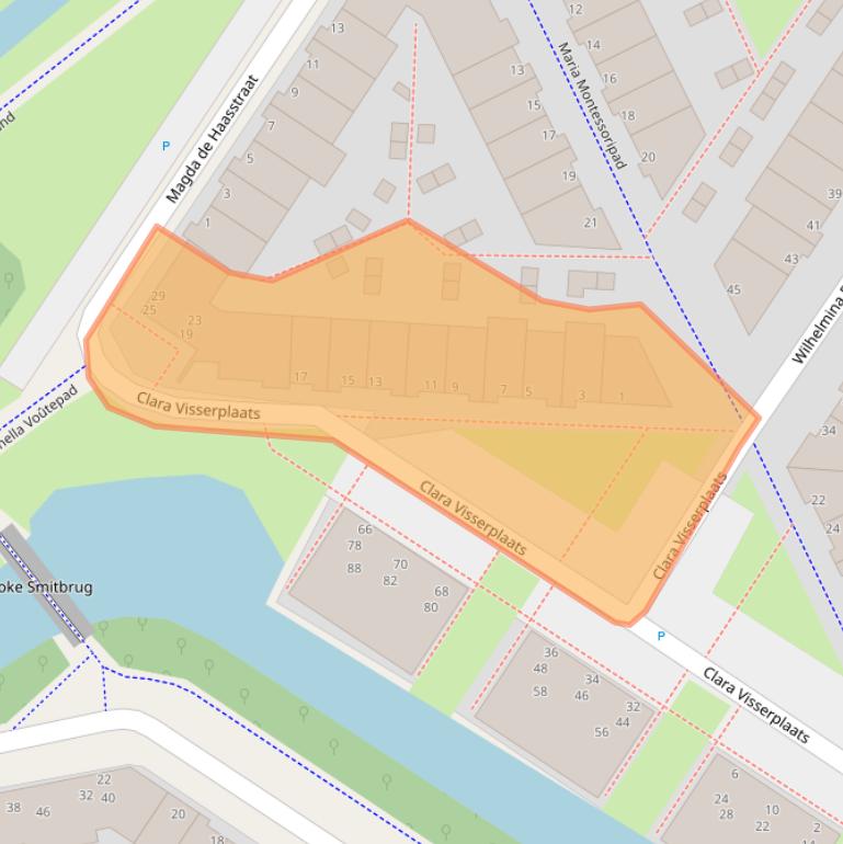 Kaart van postcodegebied 2331BN.