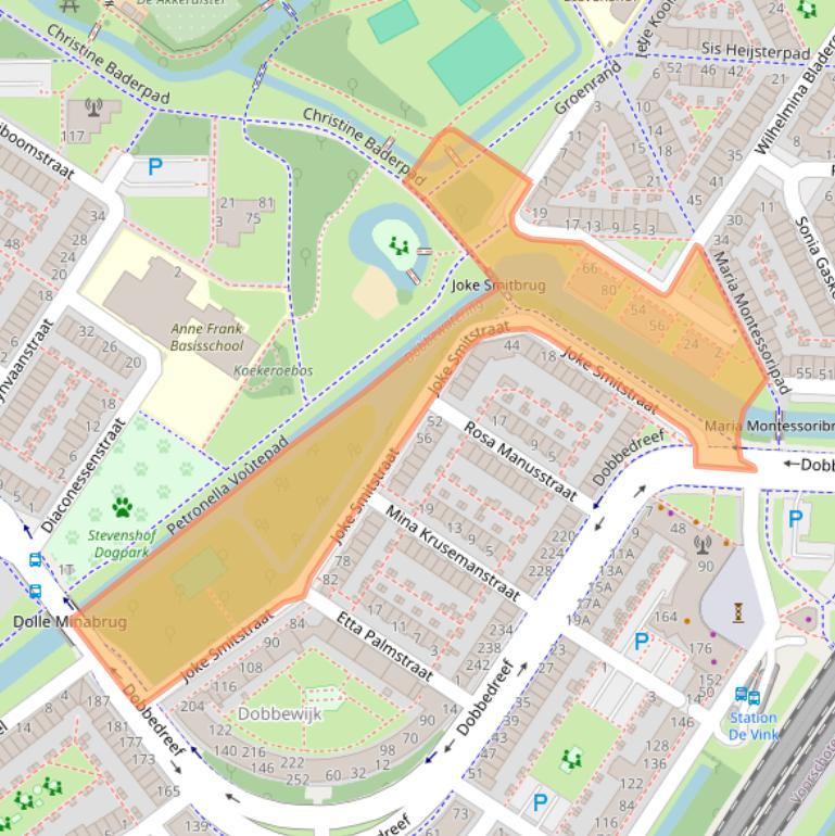 Kaart van postcodegebied 2331BP.