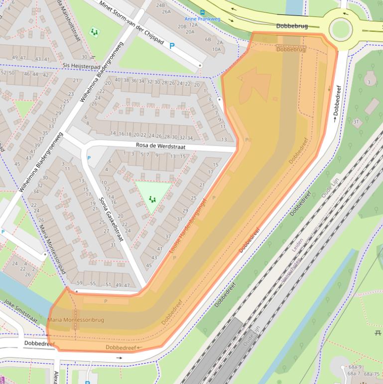 Kaart van postcodegebied 2331BR.