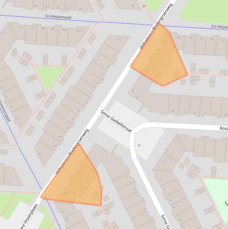 Kaart van postcodegebied 2331BX.