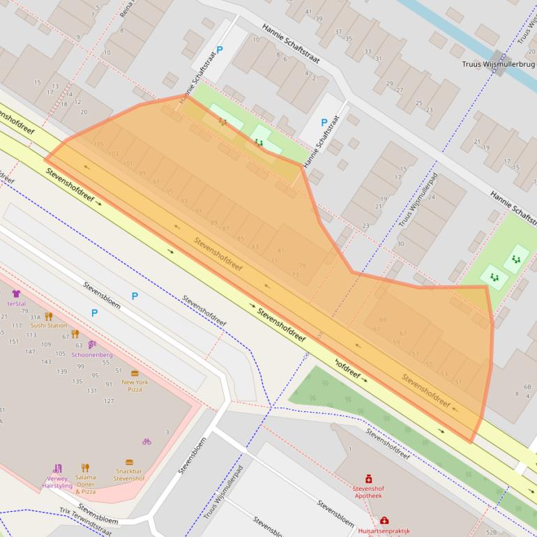 Kaart van postcodegebied 2331CB.