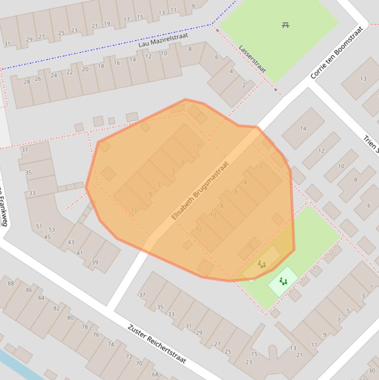 Kaart van postcodegebied 2331CN.