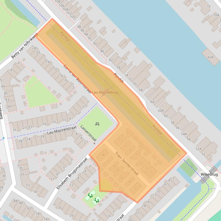 Kaart van postcodegebied 2331CP.