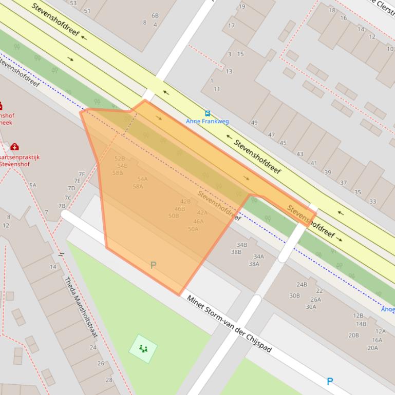 Kaart van postcodegebied 2331CX.