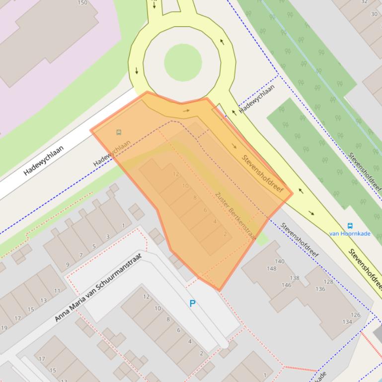 Kaart van postcodegebied 2331DG.