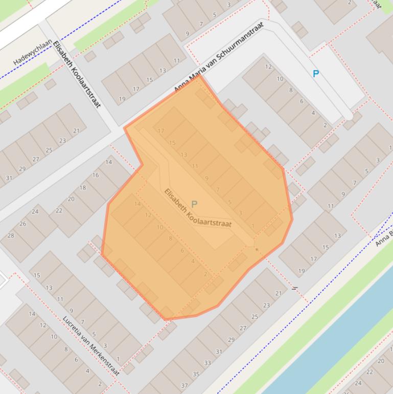 Kaart van postcodegebied 2331DH.