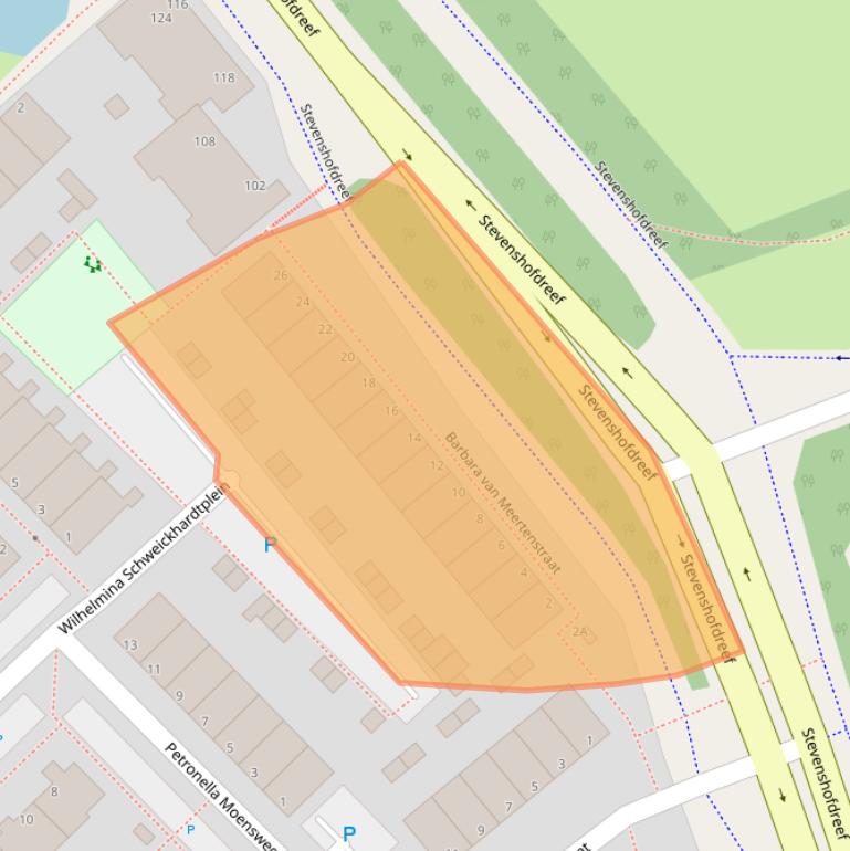 Kaart van postcodegebied 2331DM.