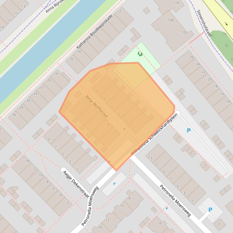 Kaart van postcodegebied 2331DR.