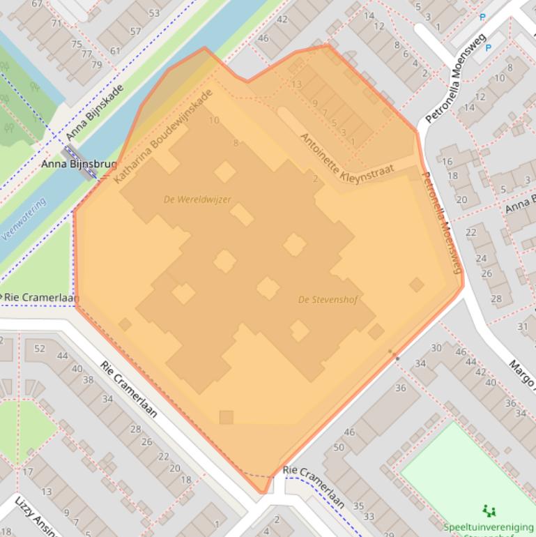 Kaart van postcodegebied 2331DV.