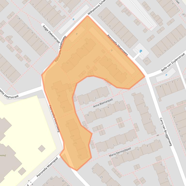 Kaart van postcodegebied 2331DX.