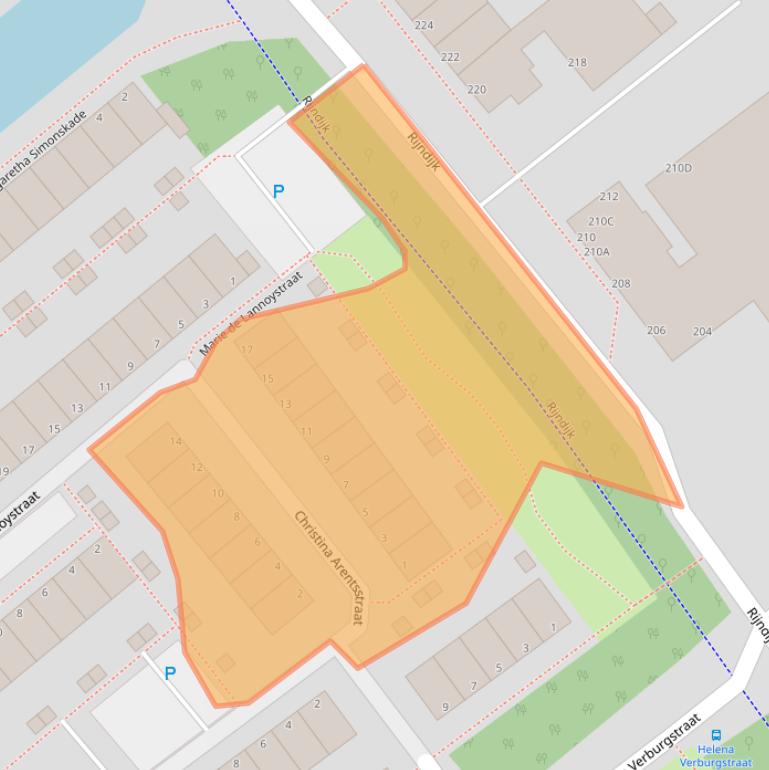Kaart van postcodegebied 2331EB.