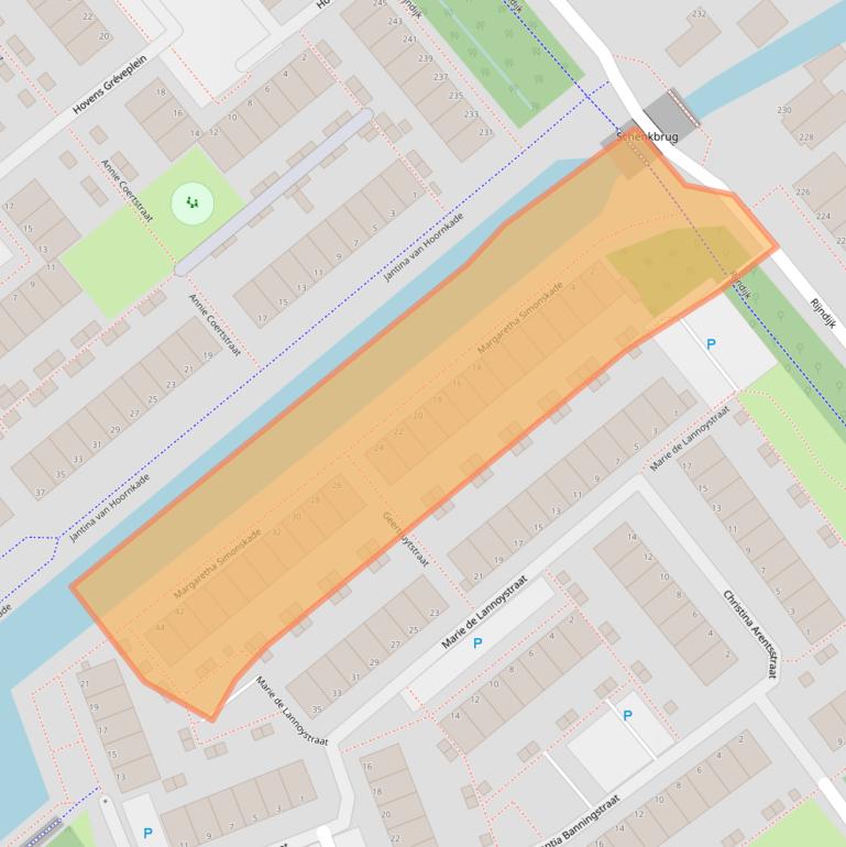 Kaart van postcodegebied 2331EH.