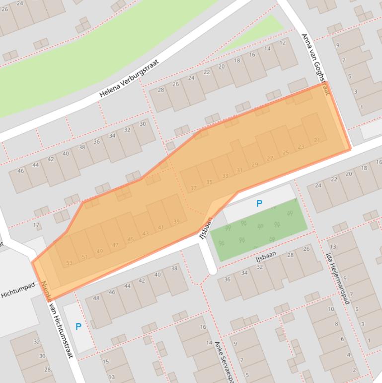 Kaart van postcodegebied 2331EP.