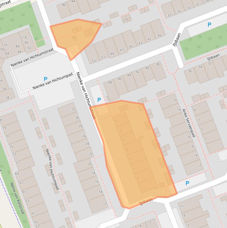 Kaart van postcodegebied 2331EX.