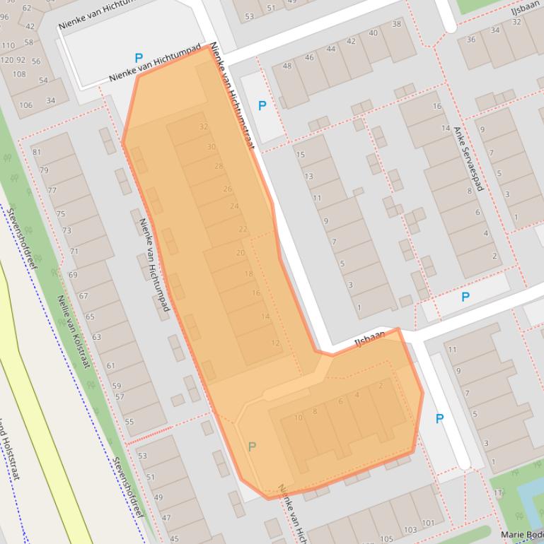 Kaart van postcodegebied 2331EZ.