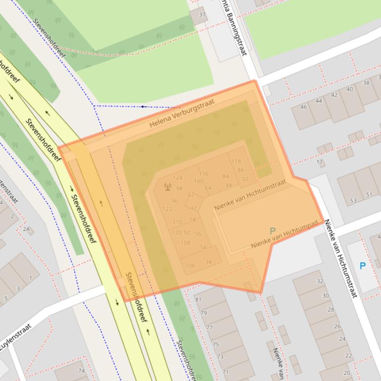 Kaart van postcodegebied 2331GA.