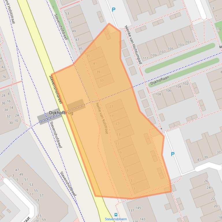 Kaart van postcodegebied 2331GG.