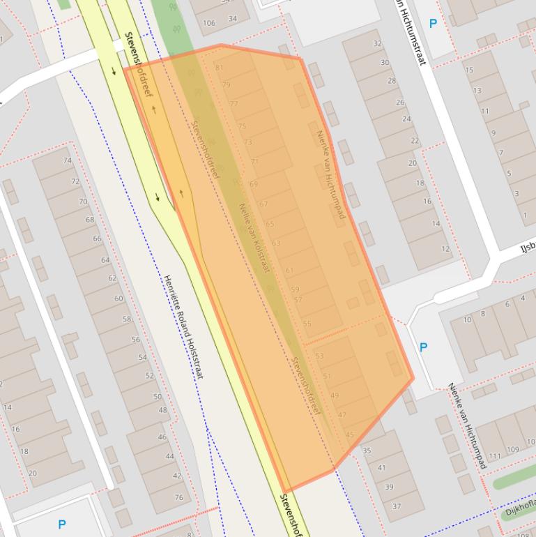 Kaart van postcodegebied 2331GH.