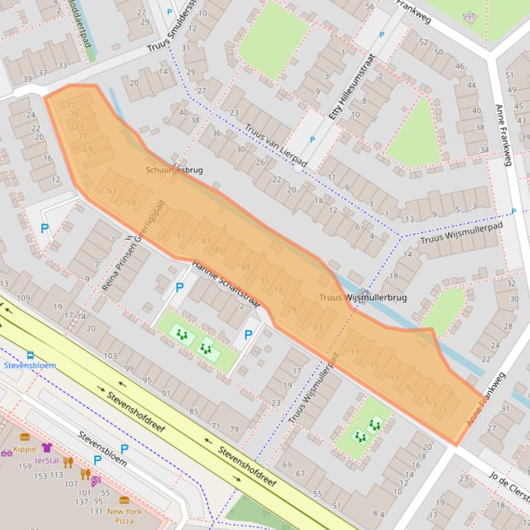 Kaart van postcodegebied 2331GT.
