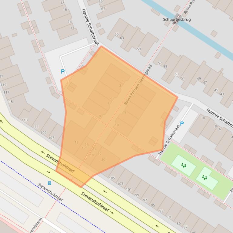 Kaart van postcodegebied 2331GV.