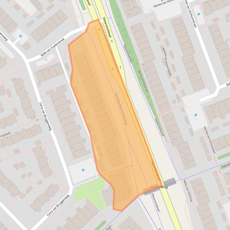 Kaart van postcodegebied 2331HA.
