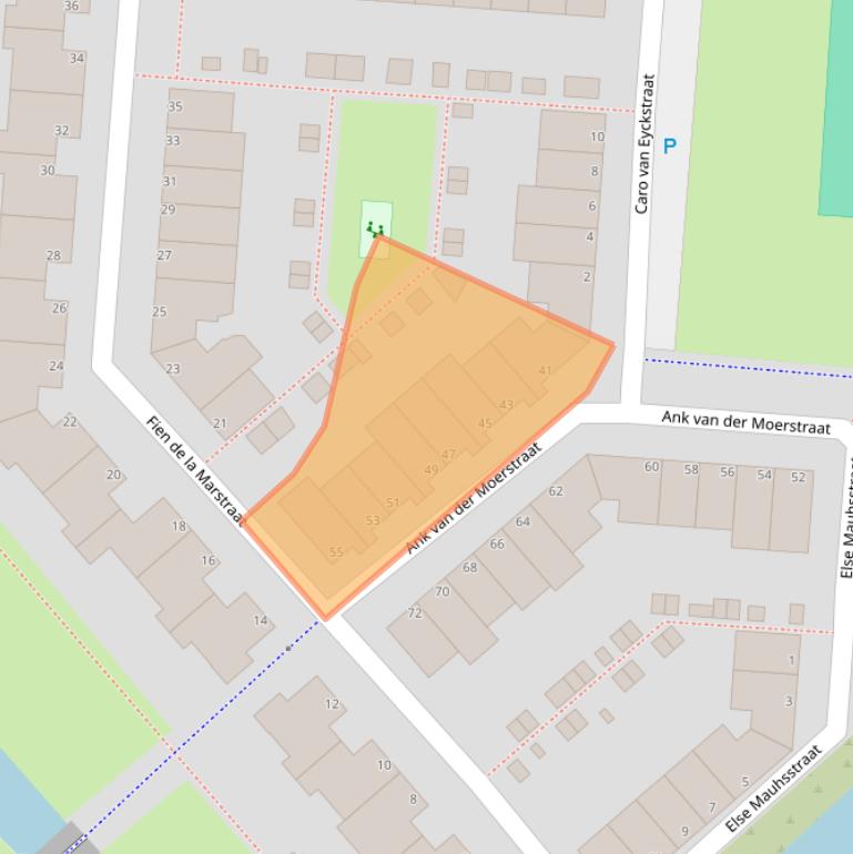 Kaart van postcodegebied 2331HR.