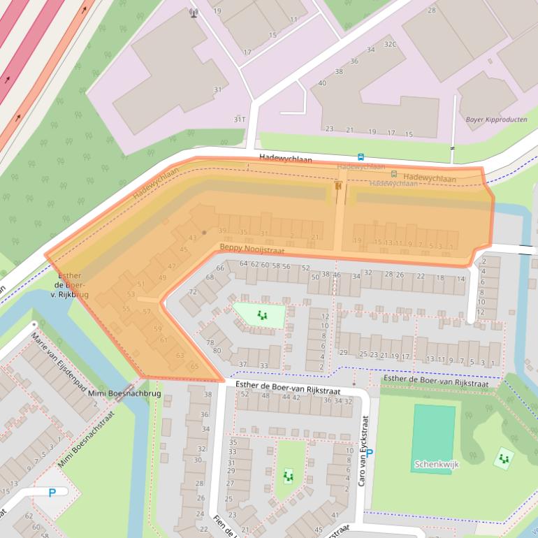 Kaart van postcodegebied 2331HT.