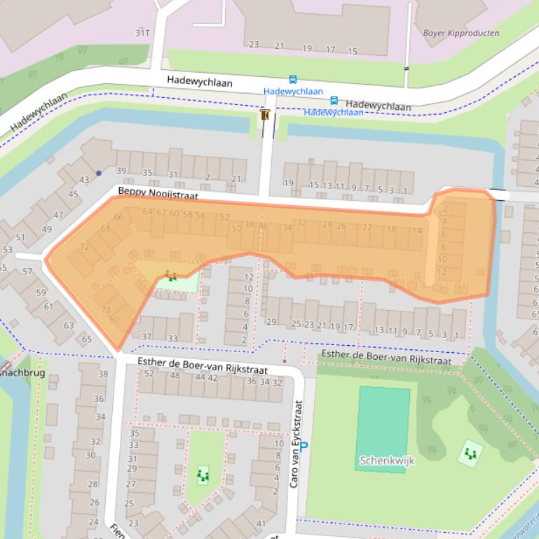 Kaart van postcodegebied 2331HV.