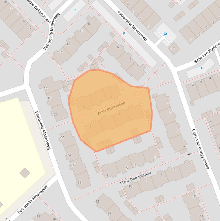 Kaart van postcodegebied 2331HX.