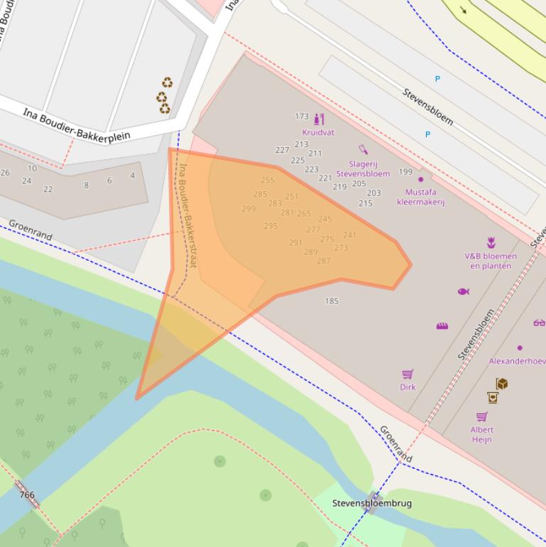 Kaart van postcodegebied 2331JD.