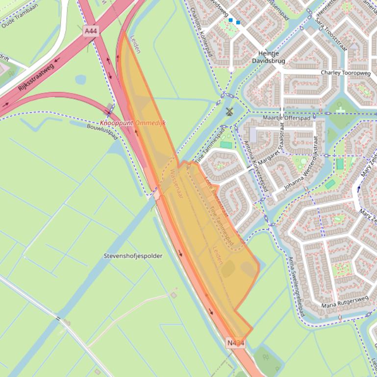 Kaart van postcodegebied 2331KG.