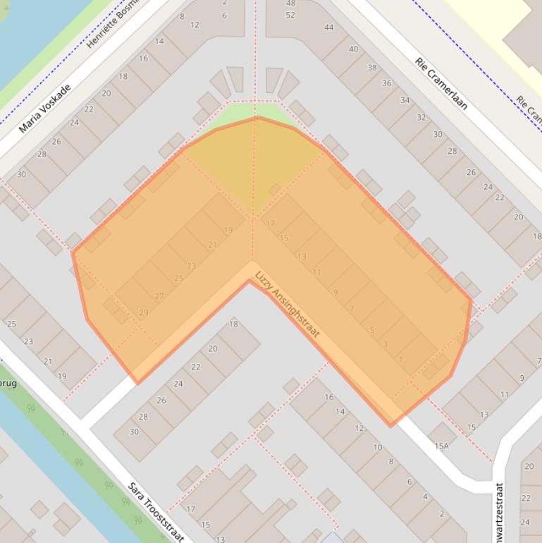 Kaart van postcodegebied 2331LC.