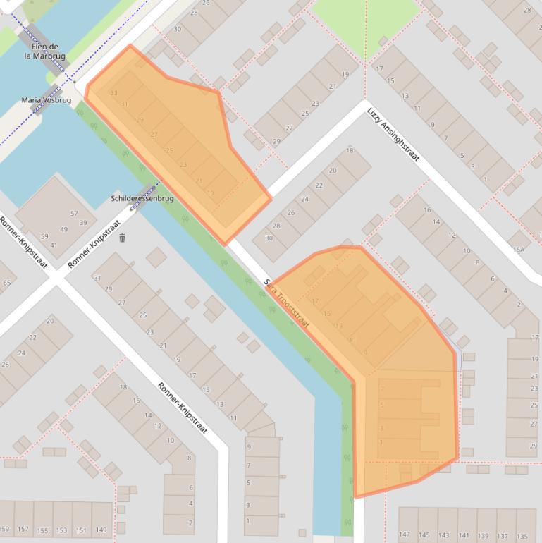 Kaart van postcodegebied 2331LL.