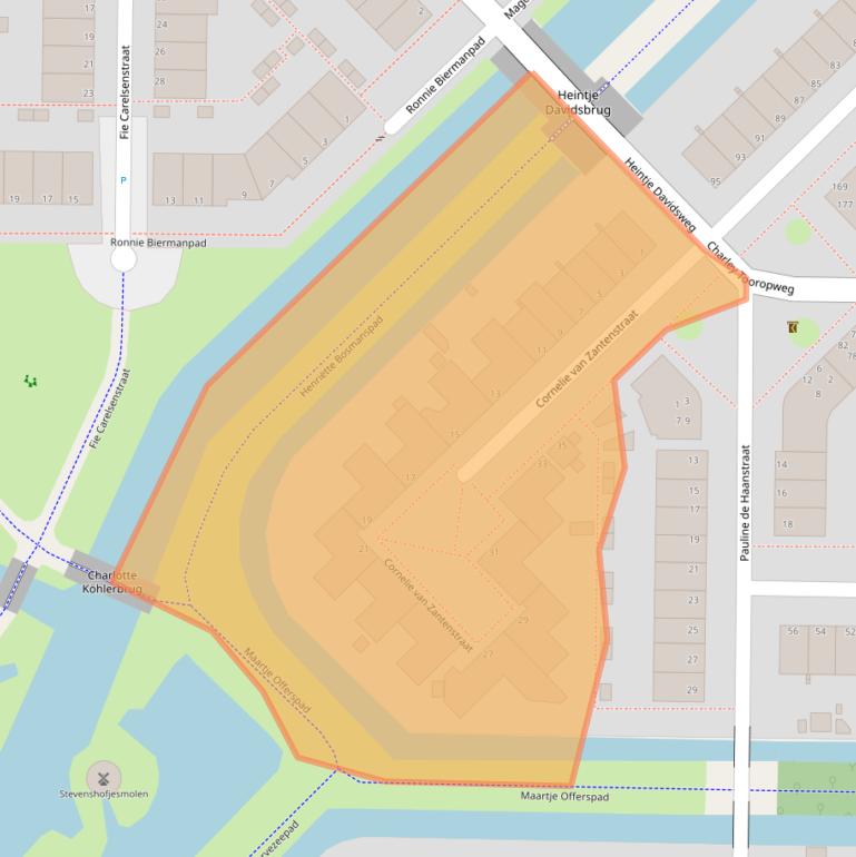 Kaart van postcodegebied 2331LW.