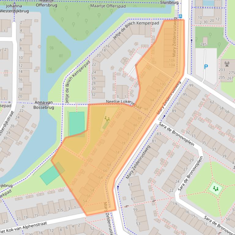 Kaart van postcodegebied 2331NE.